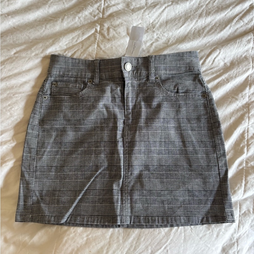 American Eagle Outfitters Black and White Plaid Mini Skirt New with Tags